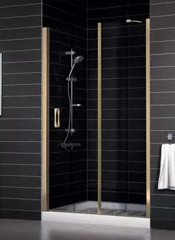 Душевая дверь в нишу Vegas Glass EP-F-1 0150 05 01 L профиль бронза, стекло прозрачное