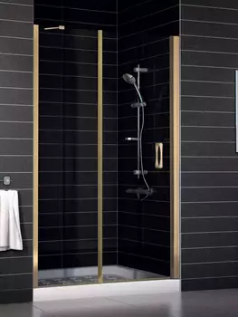 Душевая дверь в нишу Vegas Glass EP-F-1 0155 05 01 R профиль бронза, стекло прозрачное