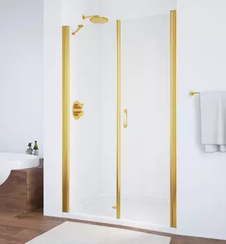 Душевая дверь в нишу Vegas Glass EP-F-2 0100 09 01 R профиль золото, стекло прозрачное