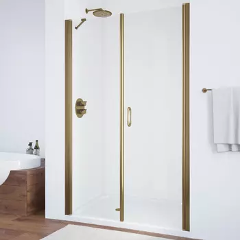 Душевая дверь в нишу Vegas Glass EP-F-2 0110 05 01 R профиль бронза, стекло прозрачное