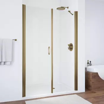 Душевая дверь в нишу Vegas Glass EP-F-2 0130 05 01 L профиль бронза, стекло прозрачное