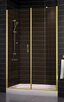 Душевая дверь в нишу Vegas Glass EP-F-2 0135 09 05 L профиль золото, стекло бронза