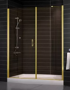 Душевая дверь в нишу Vegas Glass EP-F-2 0155 09 05 L профиль золото, стекло бронза