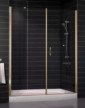 Душевая дверь в нишу Vegas Glass EP-F-2 0160 05 01 R профиль бронза, стекло прозрачное