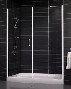 Душевая дверь в нишу Vegas Glass EP-F-2 0165 01 01 L профиль белый, стекло прозрачное