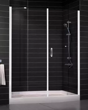 Душевая дверь в нишу Vegas Glass EP-F-2 0165 01 01 R профиль белый, стекло прозрачное