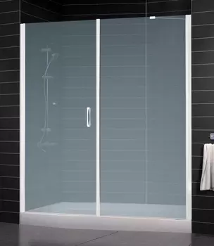 Душевая дверь в нишу Vegas Glass EP-F-2 0175 01 10 L профиль белый, стекло сатин