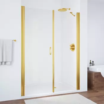 Душевая дверь в нишу Vegas Glass EP-F-2 0175 09 01 L профиль золото, стекло прозрачное