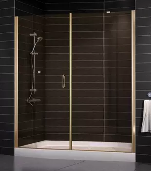 Душевая дверь в нишу Vegas Glass EP-F-2 0180 05 05 L профиль бронза, стекло бронза