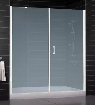 Душевая дверь в нишу Vegas Glass EP-F-2 0185 01 10 R профиль белый, стекло сатин