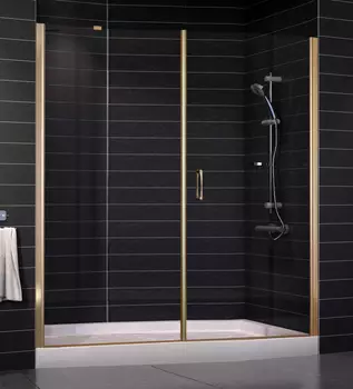 Душевая дверь в нишу Vegas Glass EP-F-2 0185 05 01 R профиль бронза, стекло прозрачное