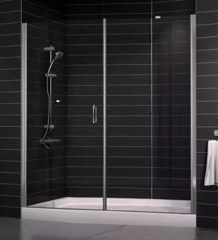 Душевая дверь в нишу Vegas Glass EP-F-2 0185 07 01 L стекло прозрачное, 185