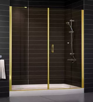 Душевая дверь в нишу Vegas Glass EP-F-2 0185 09 05 R профиль золото, стекло бронза