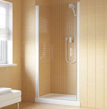 Душевая дверь в нишу Vegas Glass EP Lux 0075 01 01 L профиль белый, стекло прозрачное