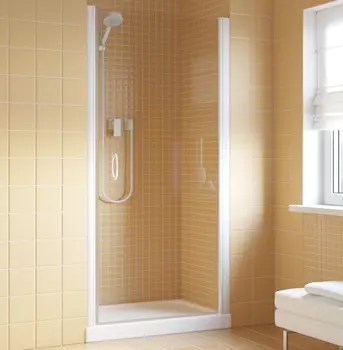 Душевая дверь в нишу Vegas Glass EP Lux 0075 01 01 R профиль белый, стекло прозрачное