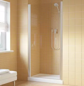 Душевая дверь в нишу Vegas Glass EP Lux 0075 07 01 L профиль матовый хром, стекло прозрачное