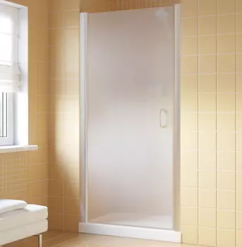 Душевая дверь в нишу Vegas Glass EP Lux 0075 07 10 L профиль матовый хром, стекло сатин