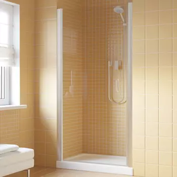 Душевая дверь в нишу Vegas Glass EP Lux 0080 07 01 L профиль матовый хром, стекло прозрачное