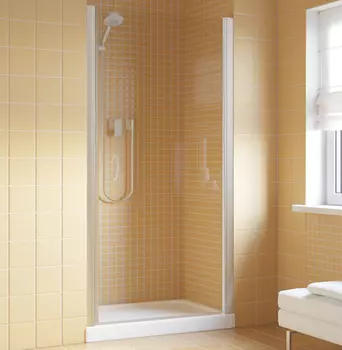 Душевая дверь в нишу Vegas Glass EP Lux 0080 07 01 R профиль матовый хром, стекло прозрачное