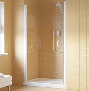 Душевая дверь в нишу Vegas Glass EP Lux 0095 01 01 L профиль белый, стекло прозрачное