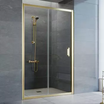 Душевая дверь в нишу Vegas Glass ZP 0120 09 01 профиль золото, стекло прозрачное