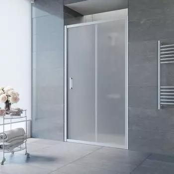Душевая дверь в нишу Vegas Glass ZP NOVO 160 07 10 160 см, профиль матовый хром, стекло сатин