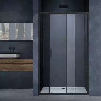 Душевая дверь в нишу Vincea Alpha VDS-3AL120CLB 120х190 стекло прозрачное, профиль черный