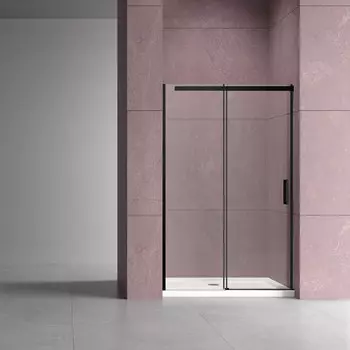 Душевая дверь в нишу Vincea Dice VDS-4D150CLB 150, черная, стекло прозрачное