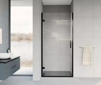 Душевая дверь в нишу Vincea Flex VDP-1F 90х200 профиль черный, стекло прозрачное