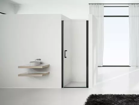 Душевая дверь в нишу Vincea Orta VPP-1O 90х190 профиль черный, стекло прозрачное