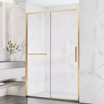 Душевая дверь в нишу Vincea Slim Soft VDS-1SS150CLG 150х90 профиль золото, стекло прозрачное