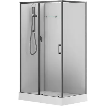 Душевая кабина Aquanet Passion Evo 120х80 L Black стекло прозрачное