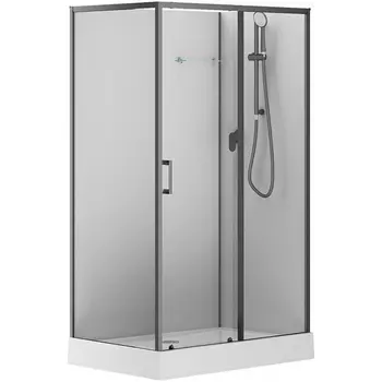 Душевая кабина Aquanet Passion Evo 120х80 R Black стекло прозрачное