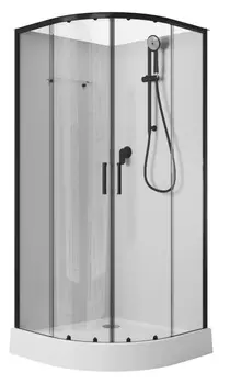 Душевая кабина Aquanet Passion Evo R Black 90x90 прозрачное стекло