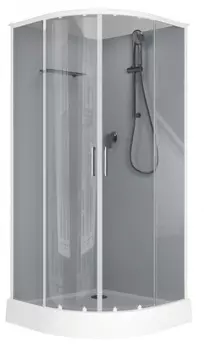 Душевая кабина Aquanet Passion Evo R white 90x90 тонированное стекло, белый/ серый