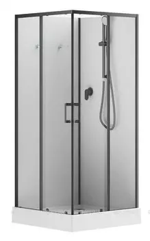 Душевая кабина Aquanet Passion Evo S Black 90x90 см прозрачное стекло