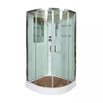 Душевая кабина AvaCan A01GM, 100х100х220 см, стекло прозрачное, профиль хром