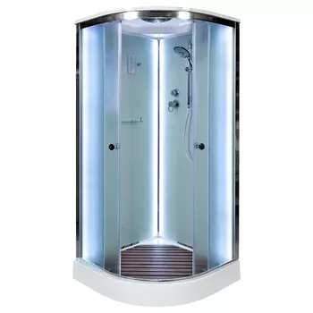 Душевая кабина AvaCan D08SLED, 80х80х220 см, стекло матовое, профиль хром