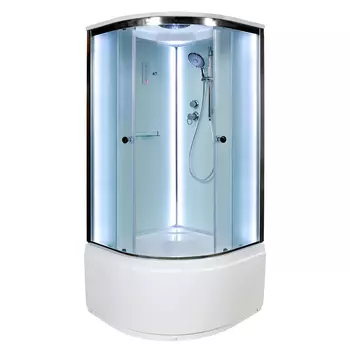 Душевая кабина AvaCan D511SLED, 110х110х220 см, стекло матовое, профиль хром