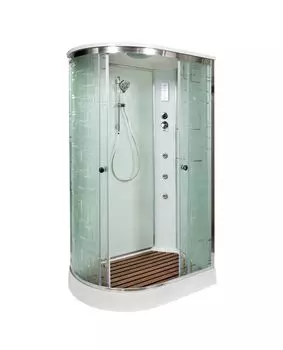 Душевая кабина AvaCan EM1511RGM+EL, 110х80х220 см, стекло с узором, профиль хром