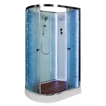 Душевая кабина AvaCan EM1511RNLED, 110х80х208 см, стекло с узором, профиль хром