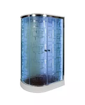 Душевая кабина AvaCan EM1512RLED+GM, 120х80х220 см, стекло с узором, профиль хром