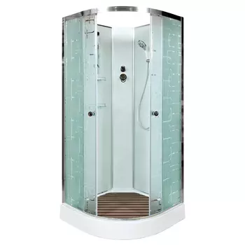 Душевая кабина AvaCan EM1590N, 90х90х208 см, стекло с узором, профиль белый