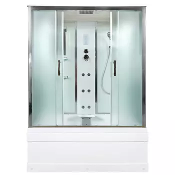 Душевая кабина AvaCan EM4516GM+EL, 160х85х220 см, стекло матовое, профиль хром