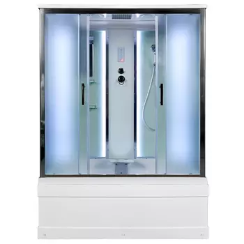 Душевая кабина AvaCan EM4516LED, 160х85х220 см, стекло матовое, профиль хром