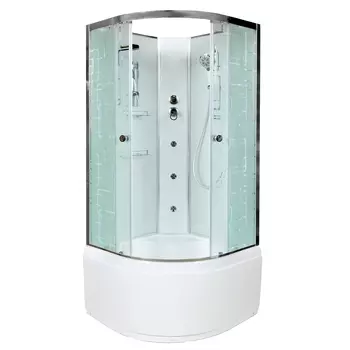 Душевая кабина AvaCan EM5011NGM, 110х110х208 см, стекло с узором, профиль хром