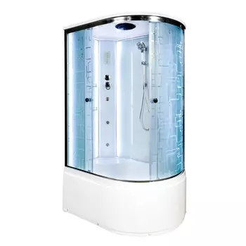 Душевая кабина AvaCan EM5012LLED+GM, 120х90х220 см, стекло с узором, профиль хром