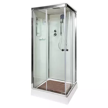 Душевая кабина AvaCan K408SEL, 80х80х220 см, стекло прозрачное, профиль хром