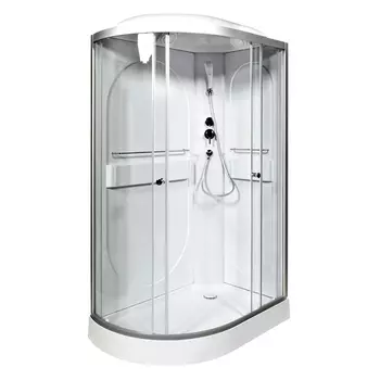 Душевая кабина AvaCan L602R, 120х80х215 см, стекло прозрачное, профиль хром