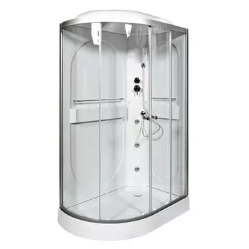 Душевая кабина AvaCan L602RGM, 120х80х215 см, стекло прозрачное, профиль хром